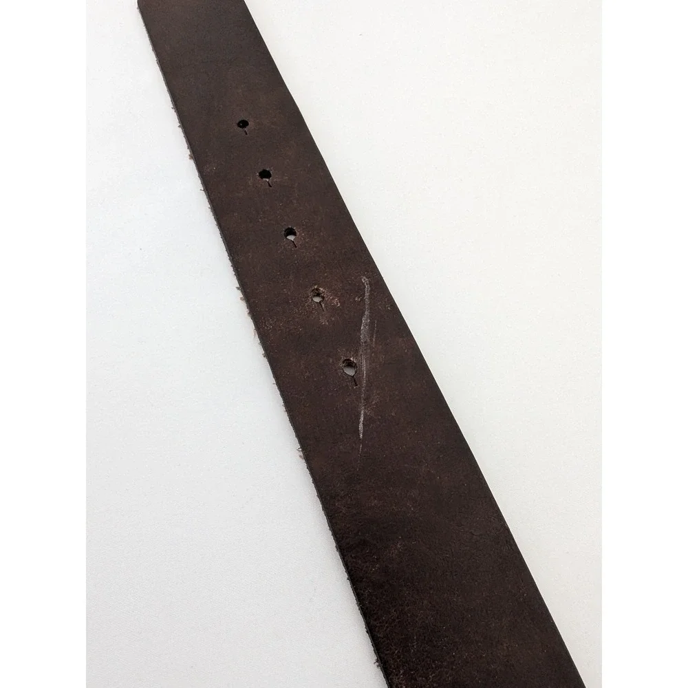 Robert Graham Y2K Metro Manhole Belt Men 34 Brown Subway Map Plaque Buckle Retro